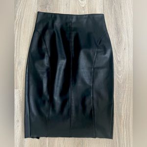 Express size 4 faux leather pencil skirt. Back zip and back slit.